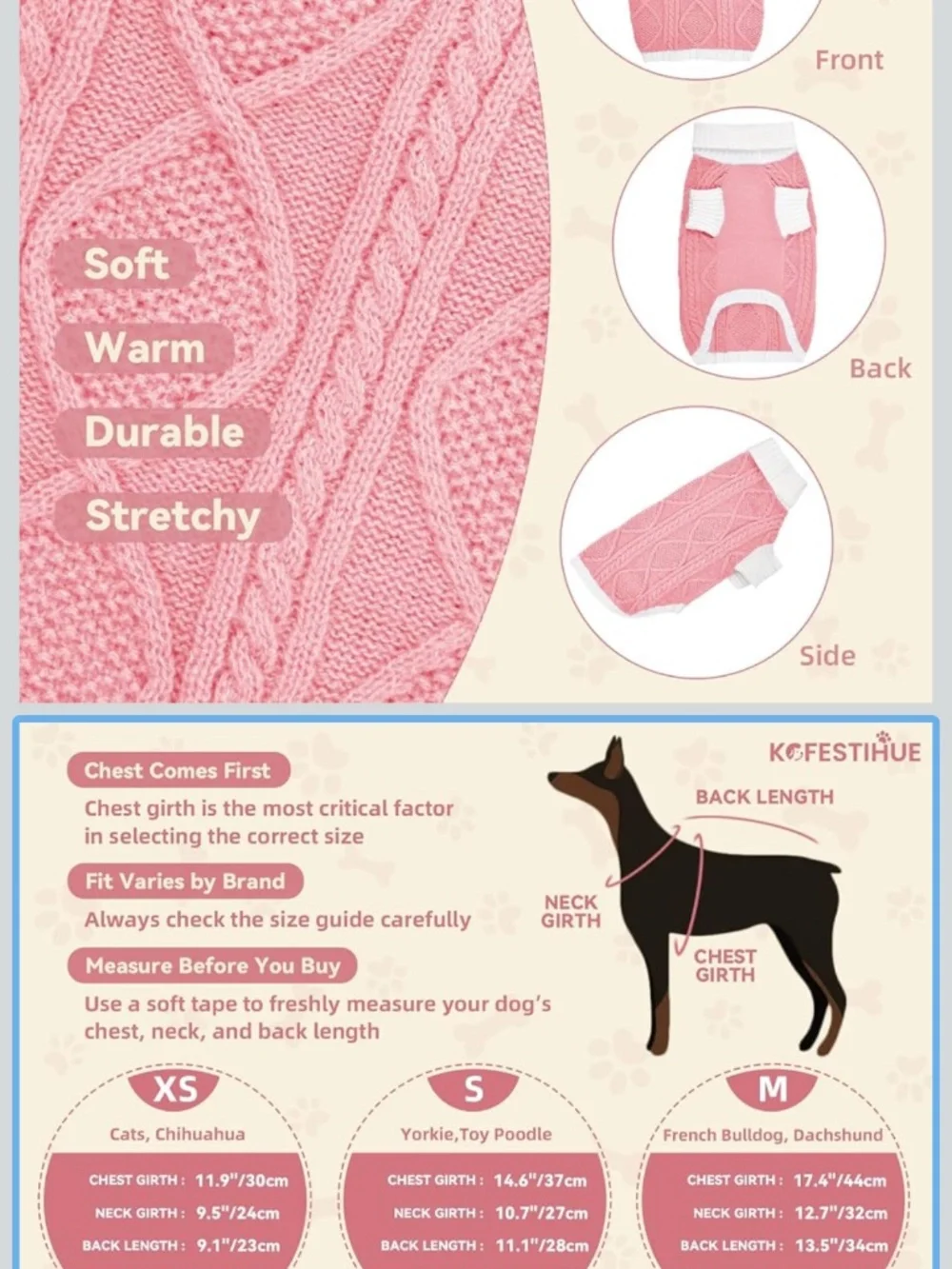 Dog sweater size M